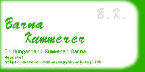 barna kummerer business card